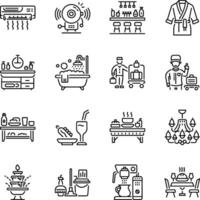 Collection of Linear Style Hotel Icons vector