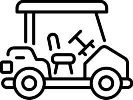 A line style icon of a golf cart vector
