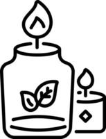 A linear style icon of spa scented candles vector