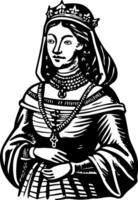 A glyph style illustration of a noble lady vector