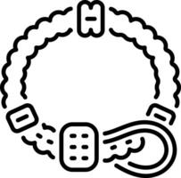 A line style icon of a survival paracord bracelet vector