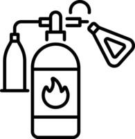 A linear style icon of an emergency fire extinguisher vector