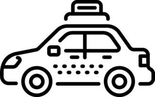 A linear style icon of a cab taxi vector