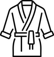 A line style icon showing a hanging bathrobe vector