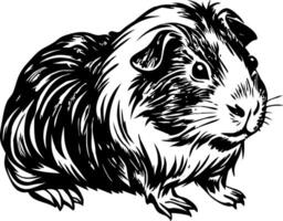 Guinea pig illustration in vintage style vector