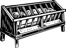 Feed bunk illustration in vintage style vector
