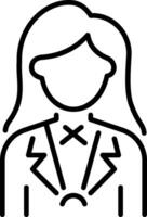 Female employee icon in an outline style vector