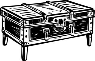 A hand drawn illustration of a steamer table vector