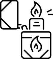 A line style icon of a handy fire starting lighter vector