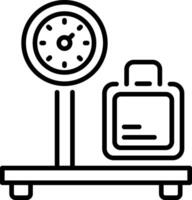 Luggage weight machine icon in linear style vector