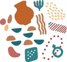 abstract arrangement of shapes in earth warm tone illustration vector