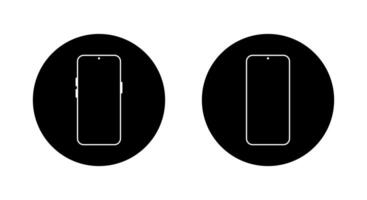 Smartphone with blank screen icon on black circle. Mobile phone sign. Cellphone symbol vector