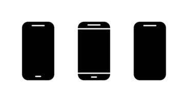 Smartphone device icon set isolated on white background. Mobile phone, cellphone sign symbol vector