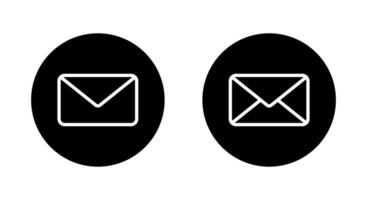 Envelope email, message icon on black circle. Newsletter web sign. Mail symbol vector