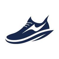 Elegant logo representing a modern shoe design brand featuring a sleek silhouette of a athletic shoe with distinct lines and curves vector
