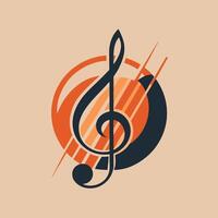 Harmonious minimal logo design for a music school featuring abstract musical elements and vibrant colors to attract potential students and create a welcoming atmosphere vector