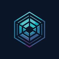 Sleek minimalist logo design featuring a geometric shape symbolizing a smart contracts startup in a modern digital context vector