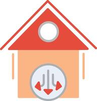 A house with a red roof and a red arrow pointing to the inside vector