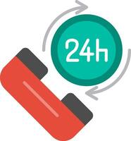 24h Flat Multicolored Icon Design vector