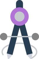 A purple and gray arrow pointing to a circle vector