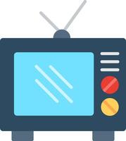 Old TV Flat Multicolored Icon Design vector