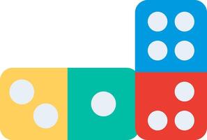 Domino Flat Multicolored Icon Design vector