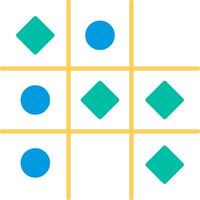 Tic Tac Toe Flat Multicolored Icon Design vector
