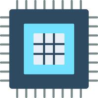 Processor Flat Multicolored Icon Design vector