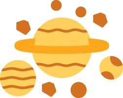Planets Flat Multicolored Icon Design vector