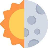 Day And Nigt Flat Multicolored Icon Design vector