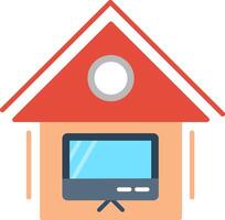 Smart TV Flat Multicolored Icon Design vector