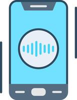 Recorder Flat Multicolored Icon Design vector