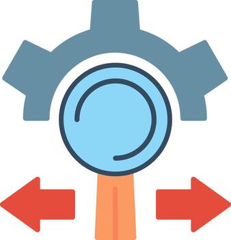 Research and Development Flat Multicolored Icon Design vector