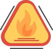 Caution Fire Flat Multicolored Icon Design vector