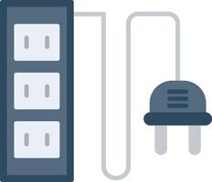 Power Socket Flat Multicolored Icon Design vector