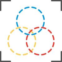 Intersection Flat Multicolored Icon Design vector