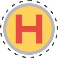 Helipad Flat Multicolored Icon Design vector
