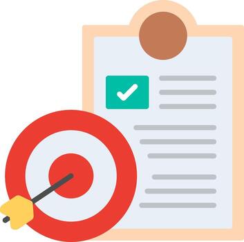 Goals Flat Multicolored Icon Design vector