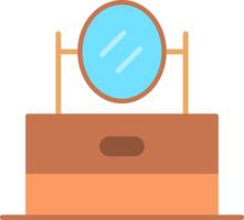 vanity Mirror Flat Multicolored Icon Design vector