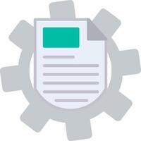 A document icon with gears and a green paper vector