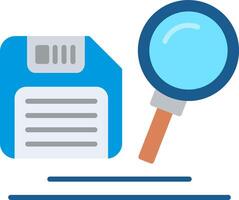 Searching for files with a magnifying glass vector
