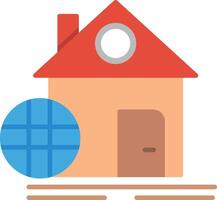 A house with a globe on top of it vector