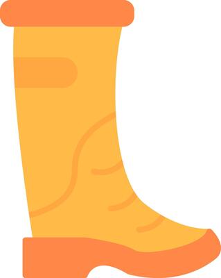 Rain Boots Flat Multicolored Icon Design