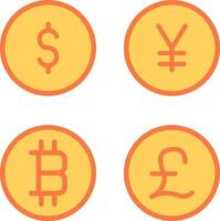 Currency Symbols Flat Multicolored Icon Design vector