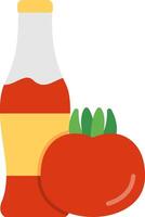 Tomato ketchup Flat Multicolored Icon Design vector