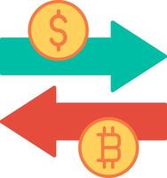 Money Exchange Flat Multicolored Icon Design vector