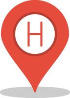 Hotel Location Flat Multicolored Icon Design vector