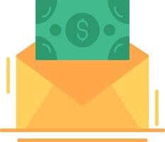 Mail Coin Flat Multicolored Icon Design vector