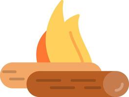 Bon Fire Flat Multicolored Icon Design vector