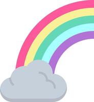 Rainbow Flat Multicolored Icon Design vector